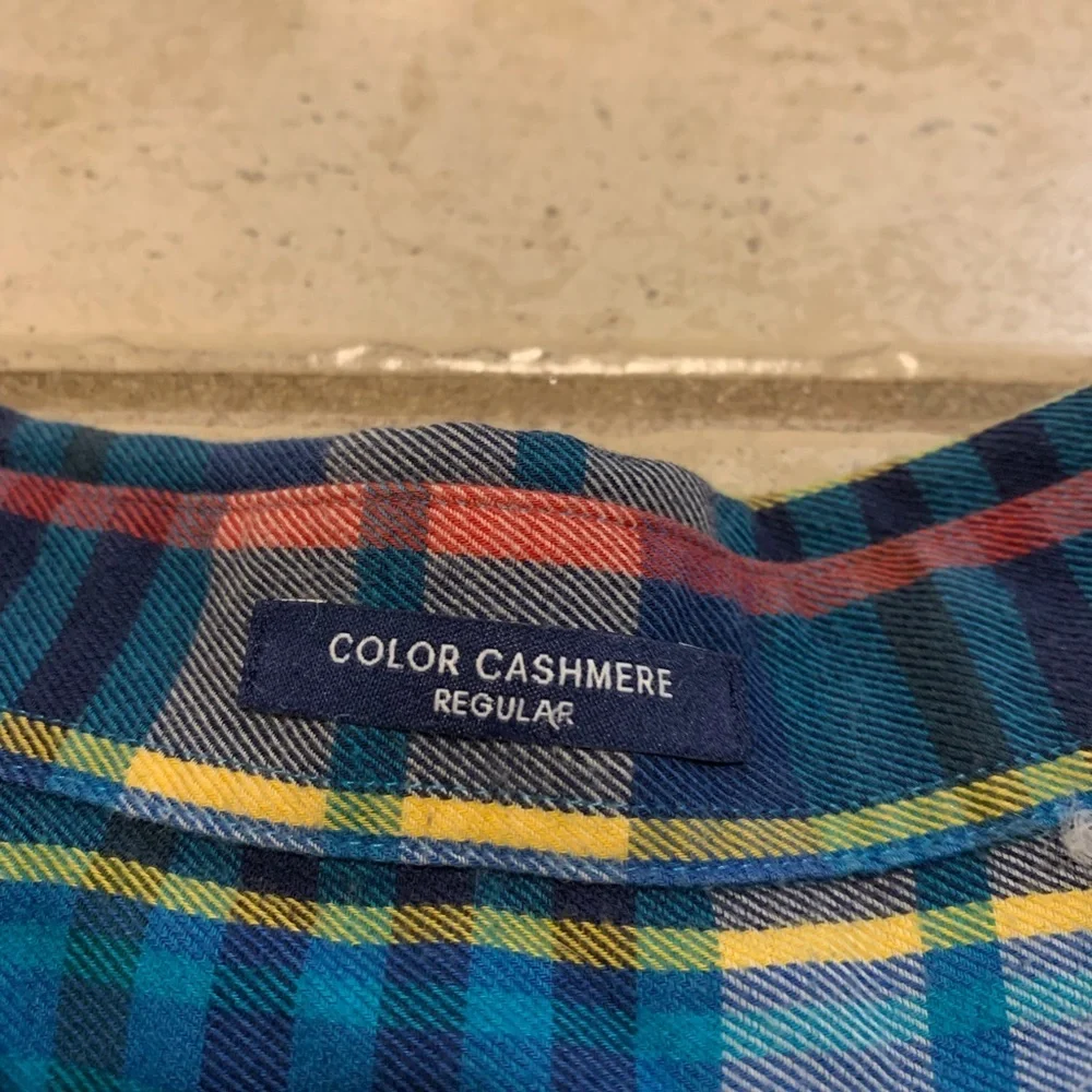 GANT Color Cashmere Plaid Flannel Shirt - Blue/Yellow/Red - Men's M (39/40) - Picture 3 of 9
